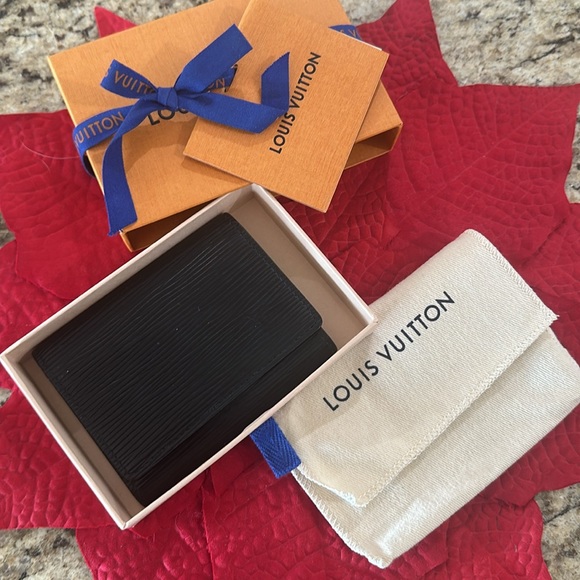 Louis Vuitton Black Epi Enveloppe Carte De Visite Card Case - Picture 2 of 11